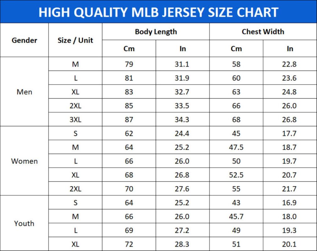 High MLB Jersey Size