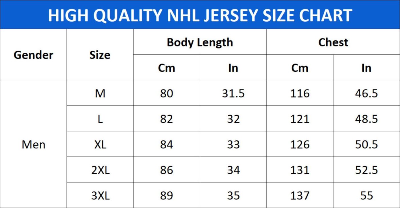 High NHL Jersey Size