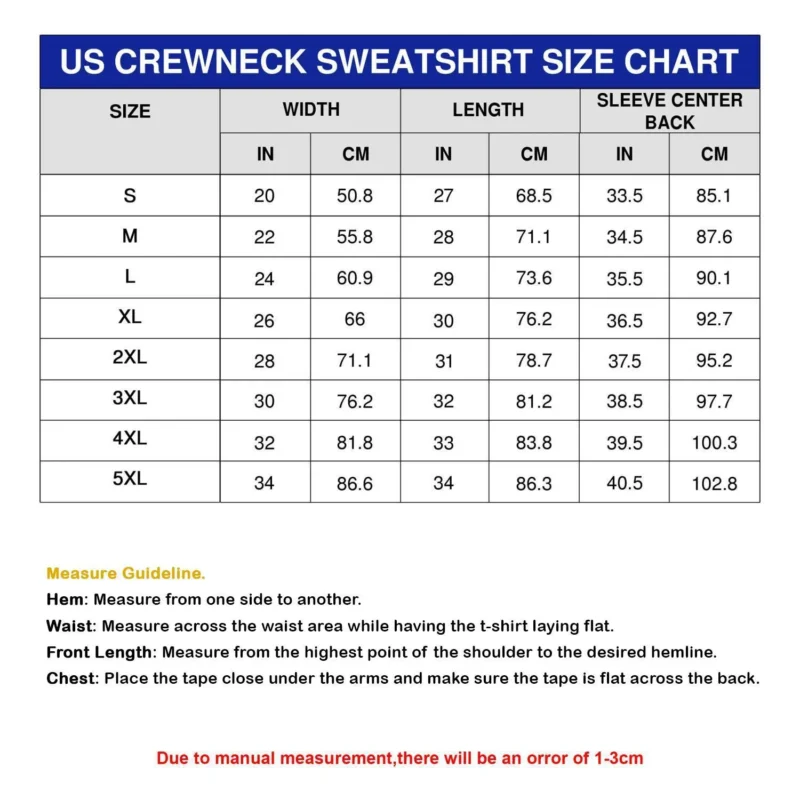 Sweatshirt size