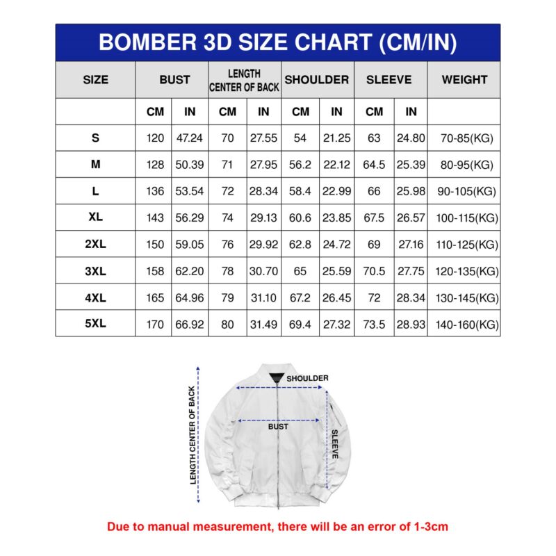 bomber size