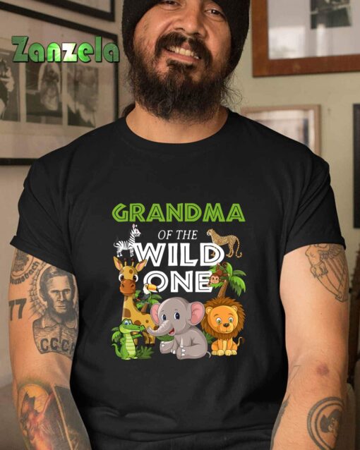 Grandma of the Wild One Zoo Birthday Safari Jungle Animal T-Shirt