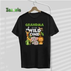 Grandma of the Wild One Zoo Birthday Safari Jungle Animal T-Shirt