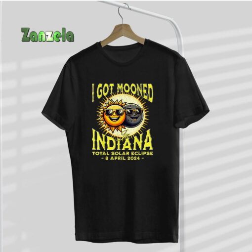 I Got Mooned In Indiana Total Solar Eclipse April 8 2024 T-Shirt