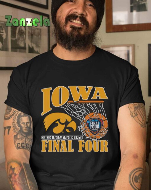 Iowa Hawkeyes Final Four 2024 Women’s Basketball Hoop T-Shirt