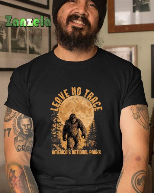 Leave No Trace America National Parks Shirt Funny Big Foot T-Shirt