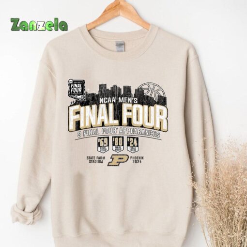 Purdue Boilermakers Final Four 2024 Basketball Vintage Gray T-Shirt