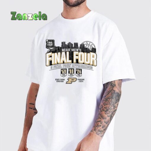 Purdue Boilermakers Final Four 2024 Basketball Vintage Gray T-Shirt