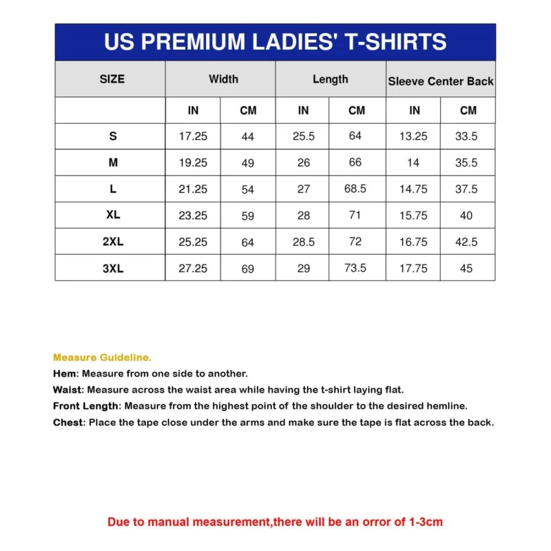 women t shirt size