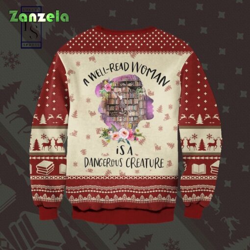 A Well-Read Woman is a Dangerous Creature Christmas Sweater