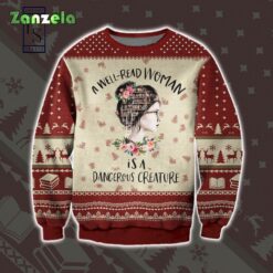 A Well-Read Woman is a Dangerous Creature Christmas Sweater