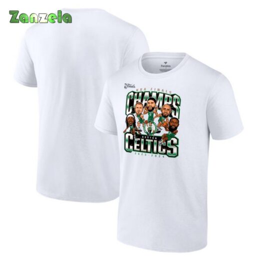 Boston Celtics 2024 NBA Finals Champions Pull Up Jumper Caricature T-Shirt