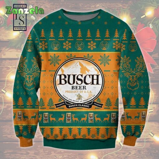 Busch Beer Classic Ugly Christmas Sweater