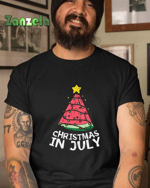 Christmas In July Watermelon Xmas Tree Summer Men Women Kids T-Shirt