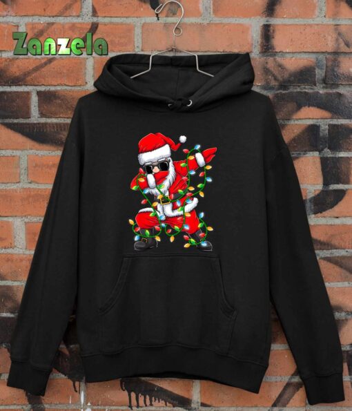 Dabbing Santa Xmas Lights Girls Boys Kids Christmas Gifts T-Shirt