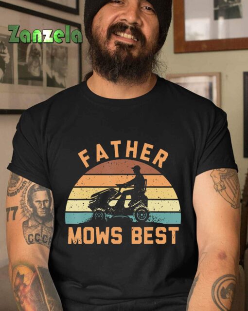 Father Mows Best Mowing Garden Vintage Father’s Day T-Shirt