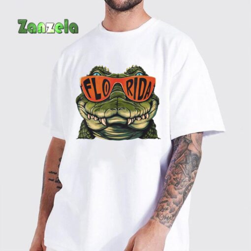 Florida Alligator Wearing Retro Style Sunglasses Florida T-Shirt