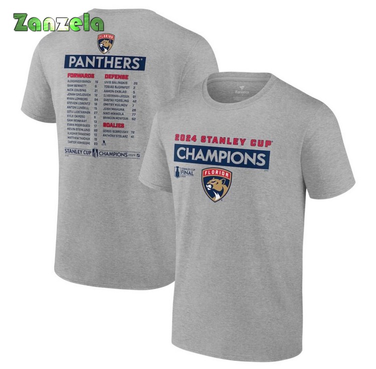 Florida Panthers 2024 Stanley Cup Champions Roster T-Shirt