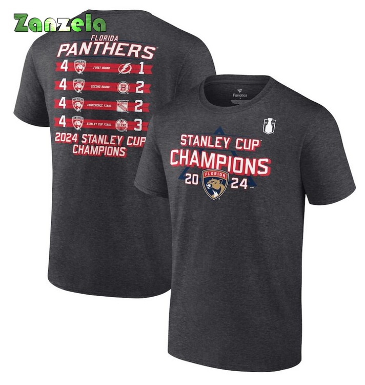 Florida Panthers 2024 Stanley Cup Champions Schedule T-Shirt