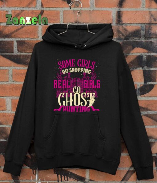 Funny Girls Go Ghost Hunting paranormal supernatural apparel T-Shirt