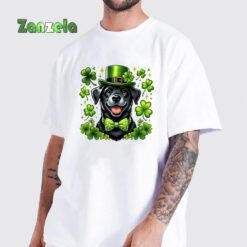 Happy St Patrick’s Day Lab Black Labrador For Pet Dog Lover T-Shirt