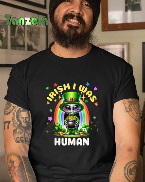 Irish I was Human St. Patrick’s Day Adorable Kawaii Alien T-Shirt