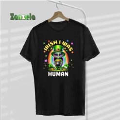 Irish I was Human St. Patrick’s Day Adorable Kawaii Alien T-Shirt