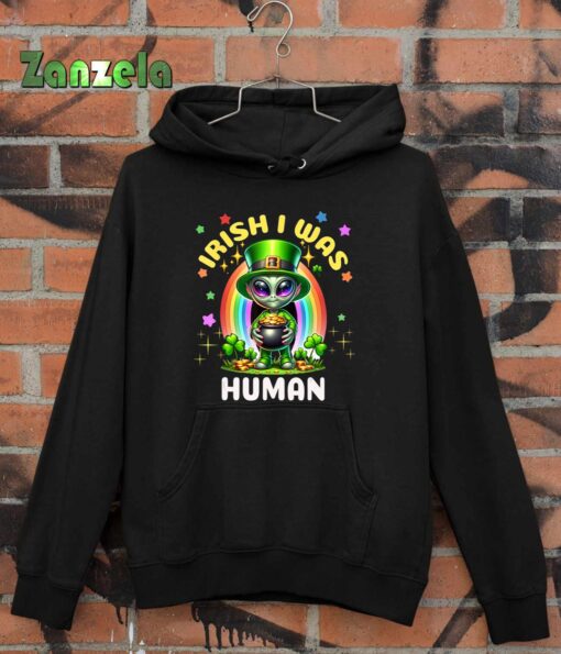 Irish I was Human St. Patrick’s Day Adorable Kawaii Alien T-Shirt