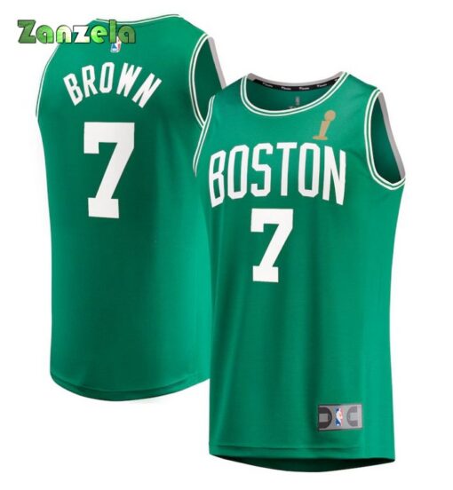 Jaylen Brown Boston Celtics 2024 NBA Finals Champions Fast Break Replica Player Jersey