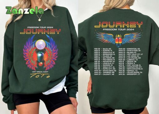 Journey Freedom Tour 2024 Shirt, Journey With Toto 2024 Concert Shirt