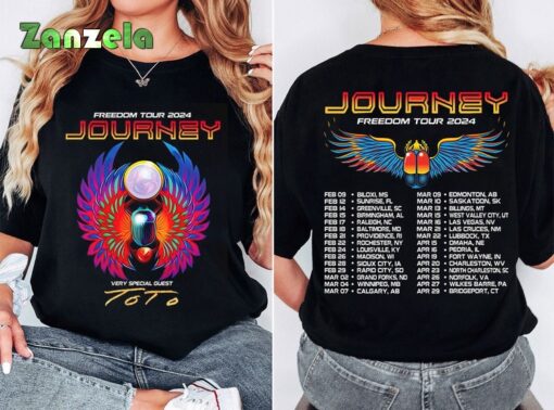 Journey Freedom Tour 2024 Shirt, Journey With Toto 2024 Concert Shirt