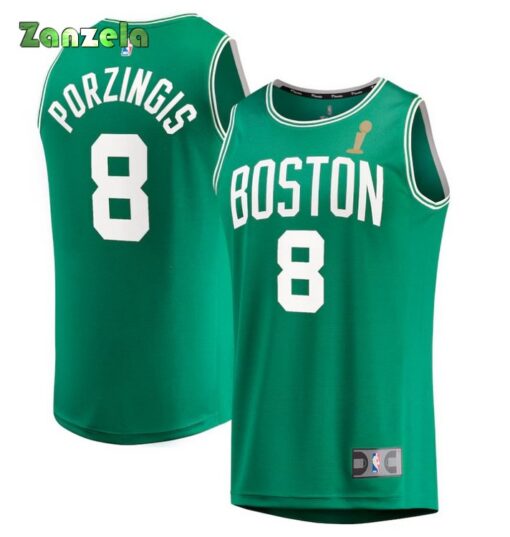 Kristaps Porzingis Boston Celtics 2024 NBA Finals Champions Fast Break Replica Player Jersey