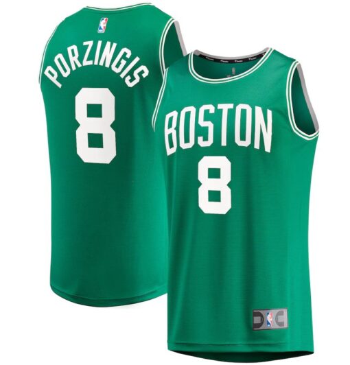 Kristaps Porzingis Boston Celtics Fast Break Player Icon Edition Kelly Green Jersey