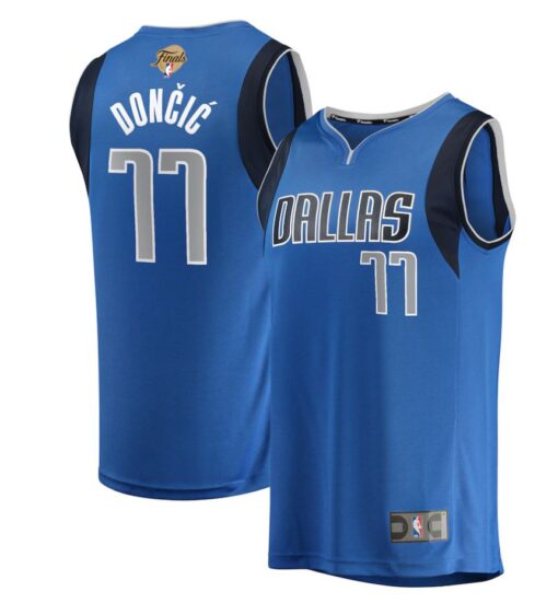 Luka Dončić Dallas Mavericks 2024 NBA Finals Fast Break Replica Player Icon Edition Blue Jersey