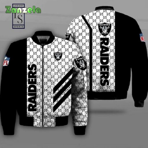 Oakland Raiders Gucci Design NFL Bomber Jacket
