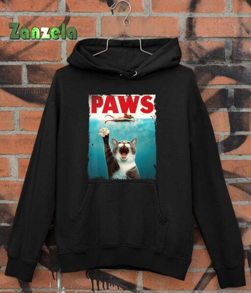 PAWS Parody Cat Mouse Humorous Cat Chasing Mouse Kitten T-Shirt