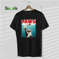 PAWS Parody Cat Mouse Humorous Cat Chasing Mouse Kitten T-Shirt