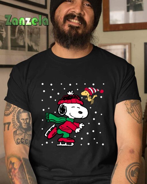 Peanuts – Christmas Snoopy Ice Skating Long Sleeve T-Shirt