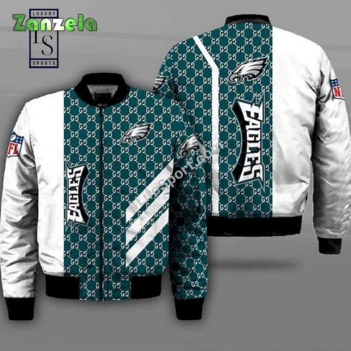 Philadelphia Eagles Gucci Design NFL Bomber Jacket
