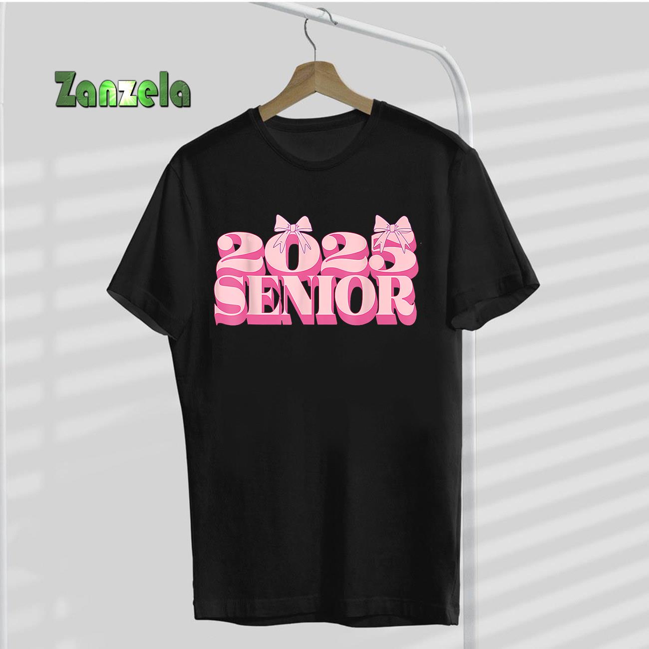 Pink Retro Senior 2025 Coquette Bow Graduation Class Of 2025 T-Shirt