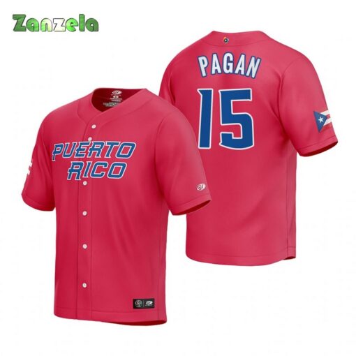 Puerto Rico Emilio Pagan Red 2023 World Baseball Classic Jersey