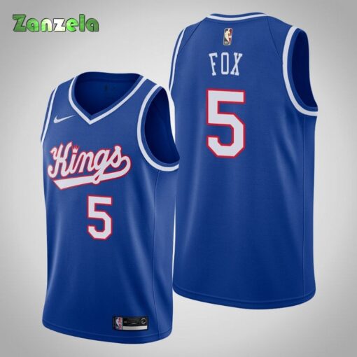 Sacramento Kings De’Aaron Fox 2020 Blue Throwback Jersey