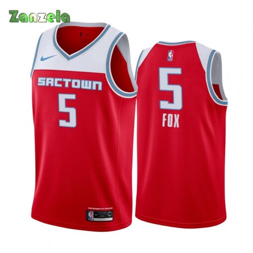 Sacramento Kings De’Aaron Fox 2020 Red City Jersey