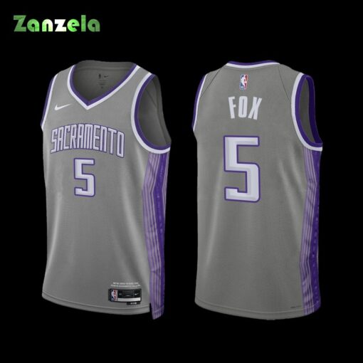 Sacramento Kings De’Aaron Fox 2022-23 City Edition Jersey Grey