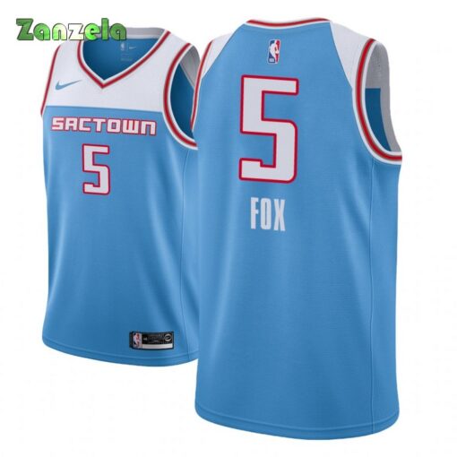 Sacramento Kings De’Aaron Fox Blue City Jersey