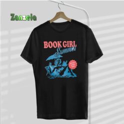Women Retro Book Girl Summer Bookish Vacation Funny Reader T-Shirt