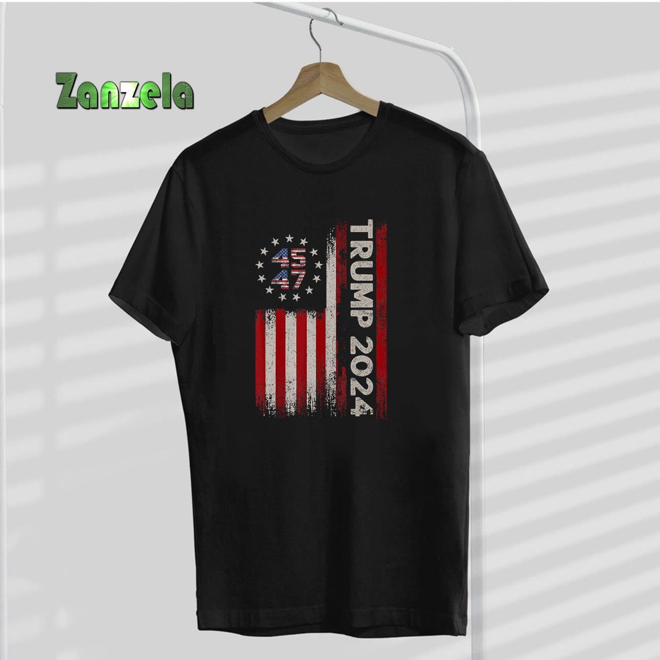 45 47 Trump 2024 American Flag T-Shirt