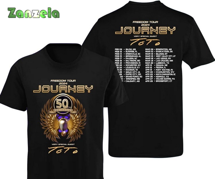 Journey 2024 Freedom Tour 50th Anniversary Concert 2side T-Shirt