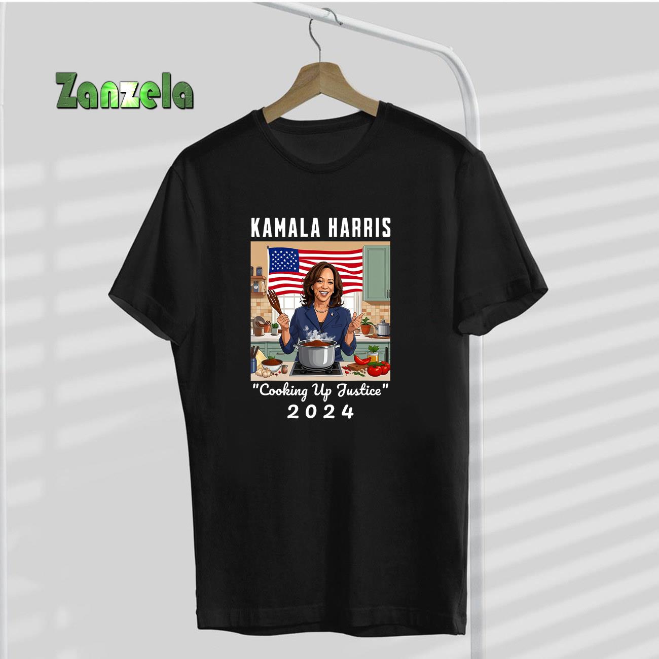 Kamala Harris 2024 Cooking Up Justice Fun Political T-Shirt