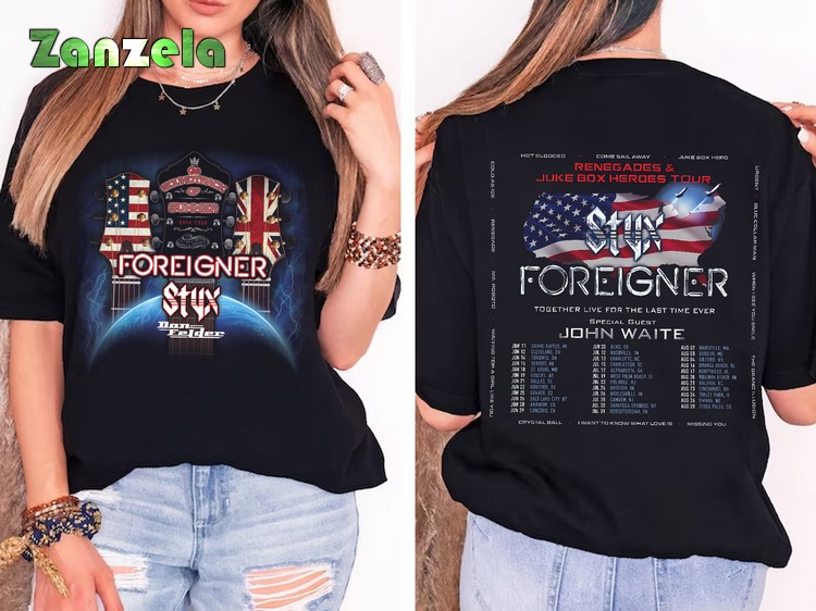 Styx and Foreigner Summer 2024 Tour Shirt,