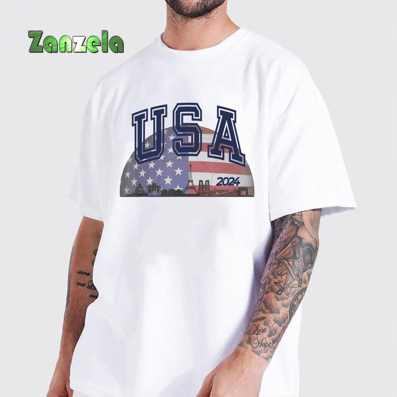 Team USA 2024  Paris Sport Games Soccer Football T-Shirt